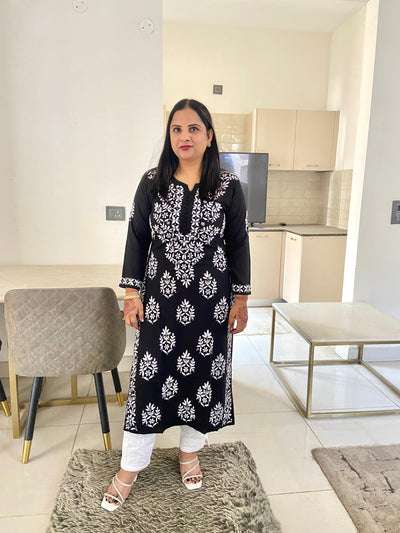 Chikankari Modal Straight Kurti