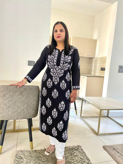 Chikankari Modal Straight Kurti